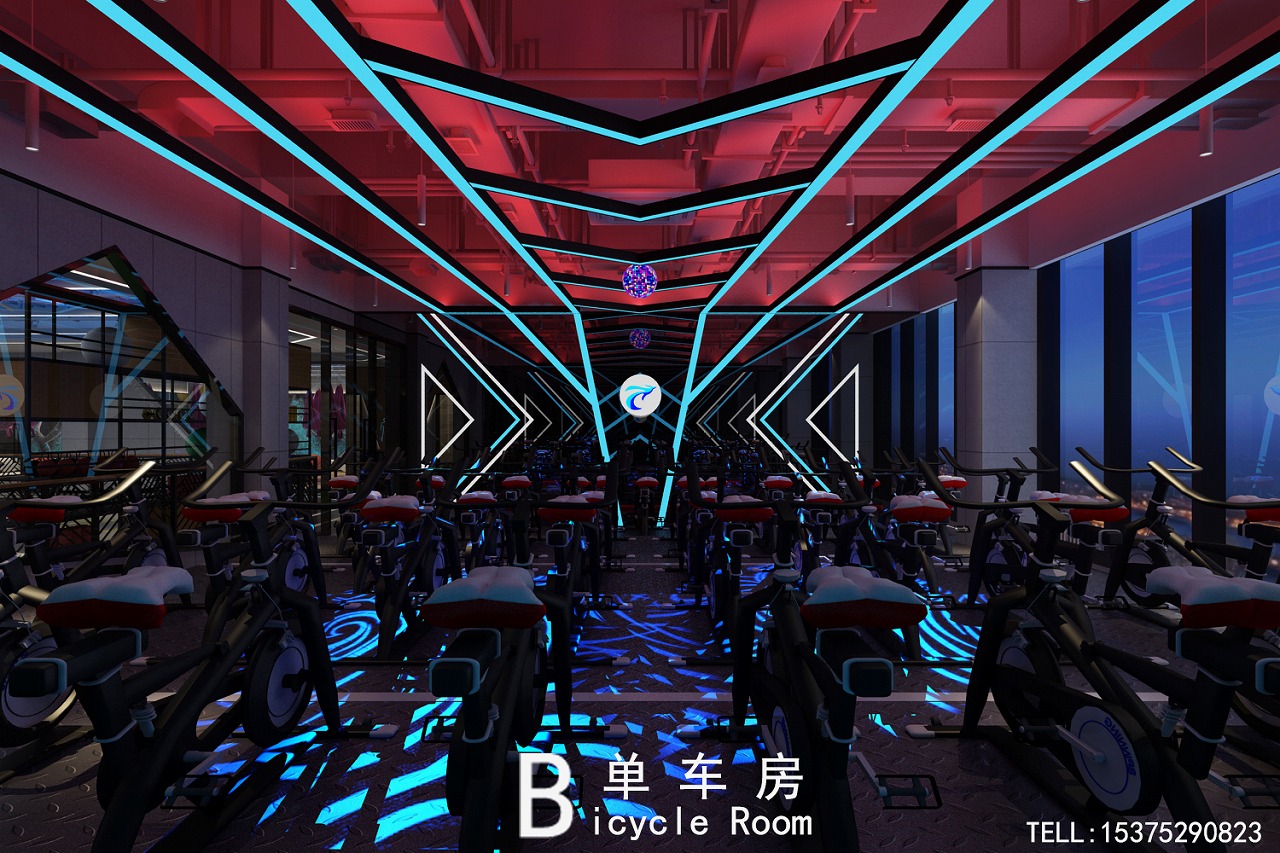 浙江溫州動(dòng)嵐健身加盟店裝修效果圖展示