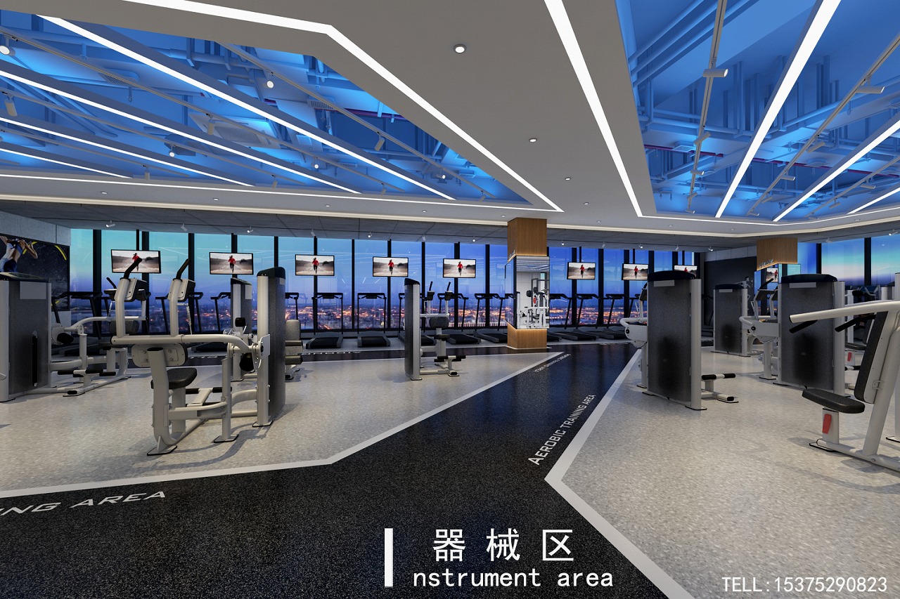 浙江溫州動(dòng)嵐健身加盟店裝修效果圖展示