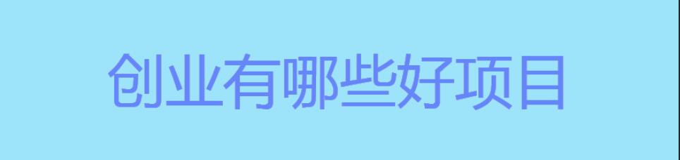 創(chuàng  )業(yè)有哪些好項目